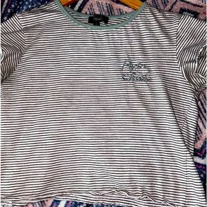 Green and white crop top